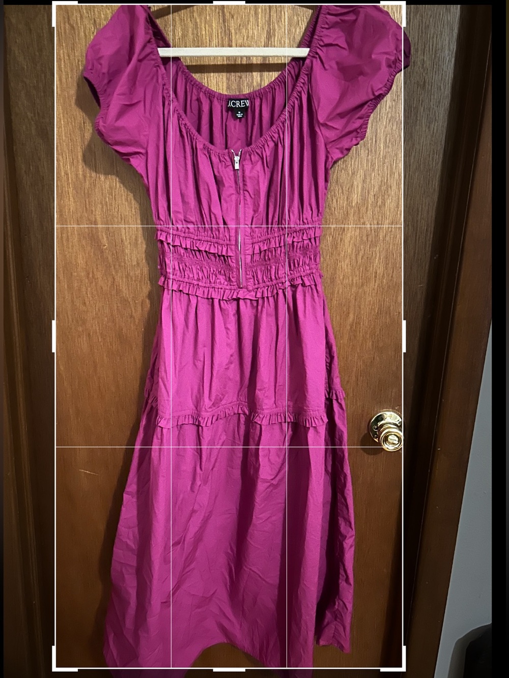 J. Crew Magenta Tiered Midi Dress, size M - Picture 3 of 3